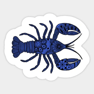 Lobster (black and blue horizontal) Sticker